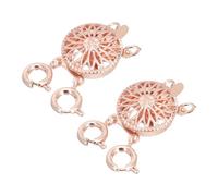 TOKIDNY 2 pièces Connecteur de Collier Rose Doré Fermoir Séparateur pour Superposition Colliers Accessoire de Raccordement et Réparation de Bijoux Compatible Bracelets DIY