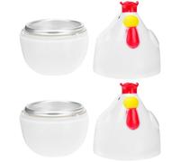 TOKIDNY 2 pièces Cuiseur Œufs Micro-ondes Forme Poule Cuiseur Vapeur Œufs Pratique Matériau Alimentaire Sûr pour Cuisson Rapide Maison