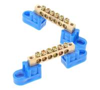 TOKIDNY 2 pièces Lot de Barres de Mise Terre Cuivre Positions Bornier Bus Bar Électrique Bloc de Connexion Fiable pour Distribution Électrique