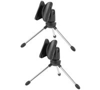 TOKIDNY 2 Pièces Support de Micro de Table, Pied de Micro de Table Trépied Pliable, Plastique et Métal, Pince à Ressort, Noir, pour Microphone D'ordinateur, Karaoké, Diffusion en Direct