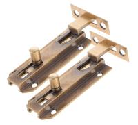 TOKIDNY 2 Pièces Verrou Encastré Double Porte en Laiton Couleur Or, Facile à Installer et Utiliser, pour Portes et Fenêtres en Bois Massif et Anti-effraction