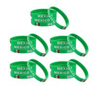 TOKIDNY 20 Bracelets en Caoutchouc aux Couleurs du Drapeau Mexicain, Bracelets en Silicone Drapeau National, décorations patriotiques