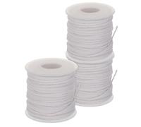 TOKIDNY 3 Mèches en Coton Tressé 61M Mèches de Rechange pour Fabrication de Bougies DIY pour Éclairage Maison et Camping