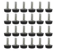 TOKIDNY 30pcs Pieds de Meubles Réglables en PP Noir pour Niveleurs de Table, Surface Lisse sans Bavures, Réglage Fin pour Meubles de Salle de Bain et Bureau