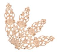 TOKIDNY 4 pièces Applique Bois Sculpté Non Peint Décor Mobilier Style Européen Naturel pour Meubles Portes Armoires