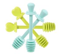 TOKIDNY 4 pièces Lot de Bâtonnets Agitateurs à Miel pour Miel Confiture et Boissons Bâtonnet de Mélange pour Thé Au Lait et Design Spirale Pratique Bleu et Vert Réutilisable