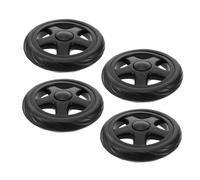 TOKIDNY 4pcs Roues de Chariot Pliable en Plastique Noir pour Courses Supermarché, Robustes et Adaptées aux Paniers à Linge et Chariots Extérieurs