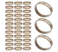 TOKIDNY 50 Pièces Bracelet de Diplômé en Silicone Or, Flexible et Lisse, Présent de Diplôme pour Fêtes de Fin D'année Scolaire et Souvenirs de Remise de Diplômes