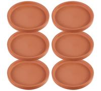 TOKIDNY 6 Pièces Soucoupe pour Pot de Fleurs en Terre Cuite Rouge, Jardin | Rétention D’eau, Résistante à Casse, pour Fleuriste et Jardinière, Style Rustique, Rouge Poterie