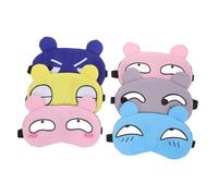 TOKIDNY 6pièces Masque De Sommeil Carton Mignon Pour Adultes Et Garçon Fille Couvre-yeux Doux Et Léger Avec Sangle Ajustable Pour Sommeil Paisible Et Confortable