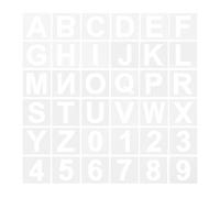 TOKIDNY 72 pièces Lot de Pochoirs Plastique Réutilisables Lettres et Chiffres pour Peinture par Pulvérisation Bricolage Scrapbooking Alignement Facile Nettoyage Rapide Portable
