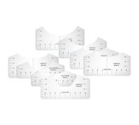 TOKIDNY 8 pièces Règle Alignement pour T-shirt Transparentes Outil de Mesure et Guide de Centrage pour Couture et Création de T-shirts Adapté Aux Cols Ronds