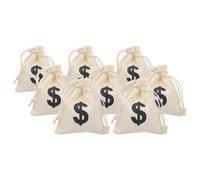 TOKIDNY 8 pièces Sac Cadeau avec Cordon de Serrage Symbole Monétaire Lot de Toile pour Bijoux et Accessoires Pochette Petite et Pratique pour Fêtes et Rangement