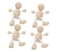 TOKIDNY 8pièces Poupées Bois Non Peintes Pour Bricolage Figurines Bois Pour Décoration Murale Et Artisanat Créatif