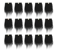 TOKIDNY Accessoires de Barbe de GNOME DIY Noir en Bois et Lin pour Artisanat Décoratif, Ensemble de 48 Pièces pour Créations de Poupées Gnomes et Décorations de Mariage