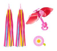 TOKIDNY Accessoires Décoratifs Vélo Garçon Fille Set avec Pompons Colorés Girouette Licorne et Sonnette Fleur pour Guidon Trottinette et Vélo Garçon Fille Cadeau Anniversaire Amusant et
