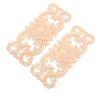TOKIDNY Appliques en Bois Sculpté pour Meubles 2 Pcs 28X12 CM Décorations Incrustées Artisanales Non Peintes Ornements Européens pour Rénovation Intérieure et Loisirs Créatifs