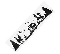 TOKIDNY Autocollant Voiture Pet Motif Étoiles Lune Arbres Montagne Décoration Extérieure Camping et Caravane Autocollants Graphiques Latéraux pour Véhicules de Plein Air