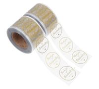 TOKIDNY Autocollants de Scellage Ronds Transparents Dorure 2 Rouleaux de 500 Pièces Autocollants de Remerciement Décoratifs pour Emballage Présents Étiquettes Adhésives pour Artisanat