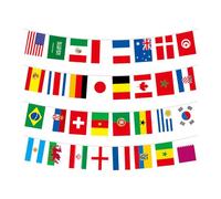 TOKIDNY Bannière Pendante Internationale de Drapeaux de Chaîne en Tissu Polyester pour Décoration de Fête et Plafond, Style Artisanal, 1 Set