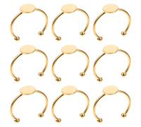 TOKIDNY Bases de Bagues Métalliques en Acier Inoxydable 2.3X2.3 CM Lot de 10 pour Création de Bagues DIY Plateau Poli pour Loisirs Créatifs