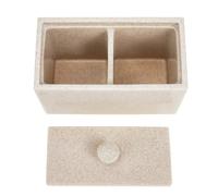 TOKIDNY Boîte à à 2 Compartiments Couvercle Boîte de Rangement Polyvalente en Transparent Compacte pour Accessoires de Maquillage et Salle de Bain pour Coton Démaquillant et
