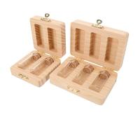 TOKIDNY Boîte à Dents de Lait Bébé en Bois et Verre Coffret Commémoratif 2 Flacons pour Rangement Cheveux et Dents Perdues Boîte Porte-Dents pour Souvenirs D’Enfance Présent Naissance