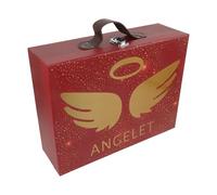 TOKIDNY Boîte Cadeau Valise Portable Rouge avec Poignée Coffret Cadeau Décoratif pour Fête Rangement Bijoux et Papeterie Mariage Anniversaire et DIY Emballage Cadeaux Compact et Léger