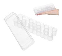TOKIDNY Boîte de Rangement en Plastique Transparent pour Flacons 3ml 24 Compartiments, Étui Étanche pour Microtubes, Organisateur de Laboratoire Portable, Support Pratique pour Huiles
