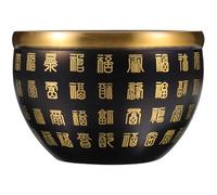 TOKIDNY Bol de Fortune en Laiton Noir Décoratif Vintage Surface Lisse Facile à Nettoyer pour Maison et Bureau Ornements de Table Basse