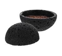 TOKIDNY Bol Fumoir Sphère en Obsidienne 125 CM Bol de Service Créatif Cuisine Moléculaire Plateau à Condiments et Fruits de Mer Assiette Décorative pour Apéritifs et Desserts