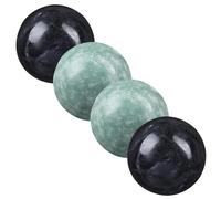 TOKIDNY Boules de Massage Roulantes en Marbre Lot de 4 Boules Vertes et Noires pour Massage des Mains et Pratique du Qi Gong Outils de Détente pour Exercices Manuels