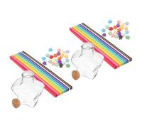 TOKIDNY Bouteille à Vœux Décorative en Plastique avec Bouchon de Liège et Papier Origami, Set Multifonction pour Décoration de Chambre et Présent de Confession