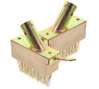 TOKIDNY Brosse à Désherber pour Fissures Sol Brosse Compacte et Portable en Fil d'acier 2pcs Manche en Bois pour Jardin Vacances