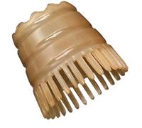 TOKIDNY Brosse de Massage Chevelu Corne Naturelle Brosse Shampooing Faite Main avec Manche Ondulé et Aromatique Soin Cheveux Confortable pour Types Couleur Aléatoire