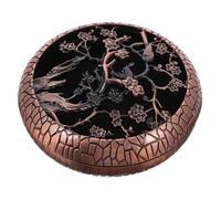 TOKIDNY Brûleur de Parfum Rétro en Alliage Ornement Décoratif Rouge Prune Taille Compacte Adapté Bureau Chambre et Espace Zen Porte-Parfum Multifonction pour Aromathérapie et