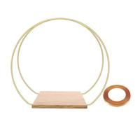 TOKIDNY Centre de Table en Métal et Bois Anneau Floral Décoratif, Structure Stable et Facile à Utiliser pour Décoration de Table Mariage ou Loisirs Créatifs
