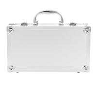 TOKIDNY Coffret à Outils Multifonction en Alliage D'aluminium Léger et Facile à Ouvrir, Boîte à Remède pour Bureau et Voyage en Extérieur Argenté