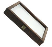 TOKIDNY Coffret de Présentation en Bois de Pin 31X22X4 CM avec Tapis Blanc Boîte à Spécimens d’Insectes et Lépidoptères Vitrine avec Couvercle Transparent Anti-Poussière pour