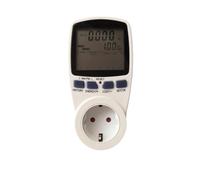 TOKIDNY Compteur D'énergie Double Tarif Voltmètre et Affichage de Puissance, Prise en Plastique Blanc pour Mesure Consommation Électrique Domestique
