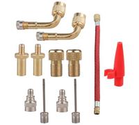 TOKIDNY Connecteur d'Entrée d'Air pour Pneu de Voiture et Vélo Adaptateur Valve en Alliage d'Aluminium Lot de 12 set de Pièces Léger et Portable Accessoire de Gonflage Polyvalent pour