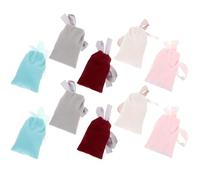 TOKIDNY Couleur Aléatoire en Tissu Pelucheux à Cordon Pratiques 10 Paquet Facile à Ouvrir et Fermer Lot de 10 Pièces, Couleurs Variées pour Emballage Présents pour