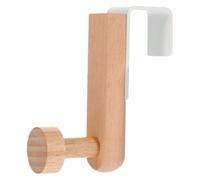 TOKIDNY Crochet de Porte en Fer et Bois Blanc Crochet Suspendu sans Clou 1 Pièce Porte-Manteau Compact pour Rangement Mural Chapeaux et Serviettes pour Maison et Bureau