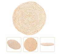 TOKIDNY Dessous de Plat Tissé Paille Naturelle Résistant Chaleur Antidérapant Set de Table Rond pour Décoration de Salle à Manger Intérieure et Extérieure