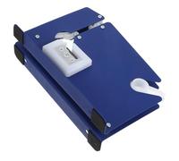 TOKIDNY Distributeur de Ruban Adhésif Manuel en Fer Mat Bleu Machine à Sceller les Sachets de Snacks et Pâtisseries Coupe-Ruban Intégré pour Emballage Alimentaire et Supermarché