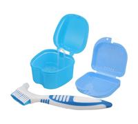 TOKIDNY Étui Portable pour Prothèse Dentaire avec Brosse à Dents Intégrée Boîte de Rangement Compacte en Plastique Réutilisable Ventilée et Légère Transport Quotidien des Appareils