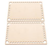 TOKIDNY Fond de Vannerie en Bois Beige 2pcs pour Base de Paquet Crochet, Accessoire DIY pour Fabrication et Remplacement de Coussinet de Modelage Bas