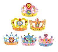 TOKIDNY Kit de Bricolage Ensemble de 6 pour Couronne Princesse | Tissu Non Tissé, Création Artisanale Légère, Usage DIY pour Célébrations, Lot Compact Facile à Transporter