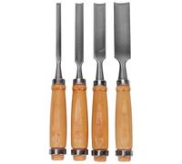TOKIDNY Kit de Ciseaux à Bois Semi-circulaires Résistant aux Chocs 4 Pièces en Acier et Bois pour Atelier de Sculpture Professionnel