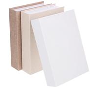 TOKIDNY Livres Decoratifs, Boîte de Rangement pour Livres Factice en Papier et Lin, Lot de 3, Décoration Réaliste pour Bureau et Étagère